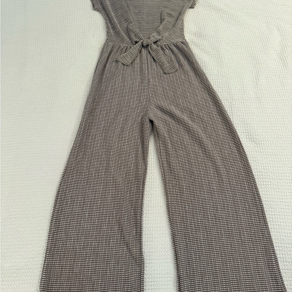 Caution To The Wind Gray Ribbed Knit Jumpsuit - size small - Picture 3 of 8